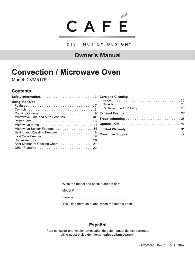 Página 1 del manual Manual de uso y mantenimiento GE CVM517P3MD1