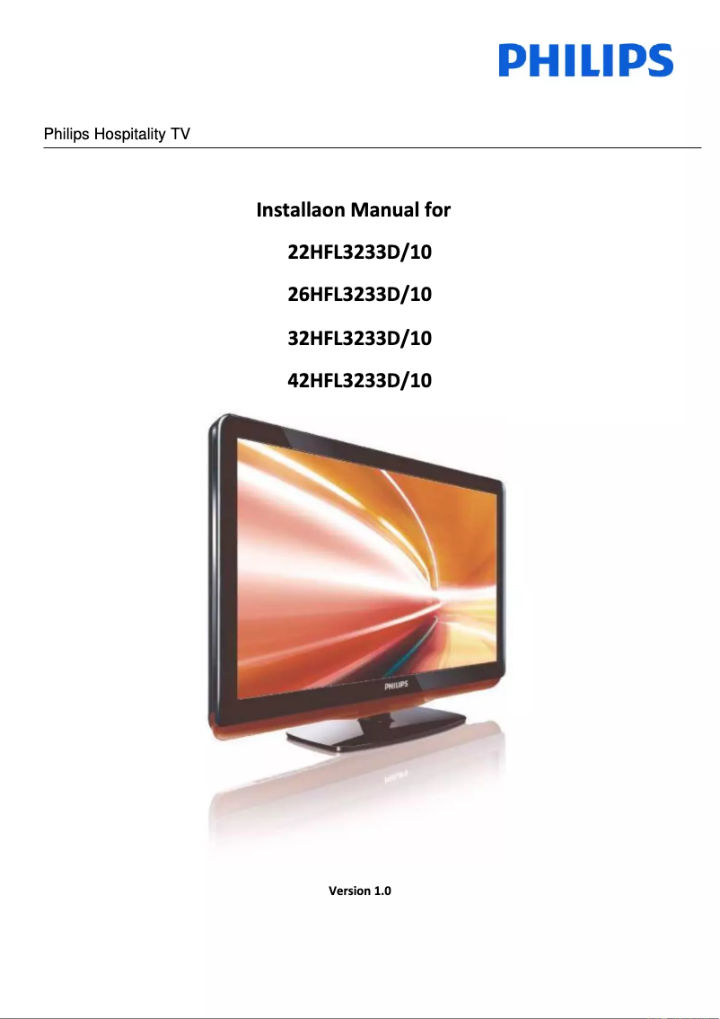 Page 1 of the manual Installation Guide Philips 42HFL3233D