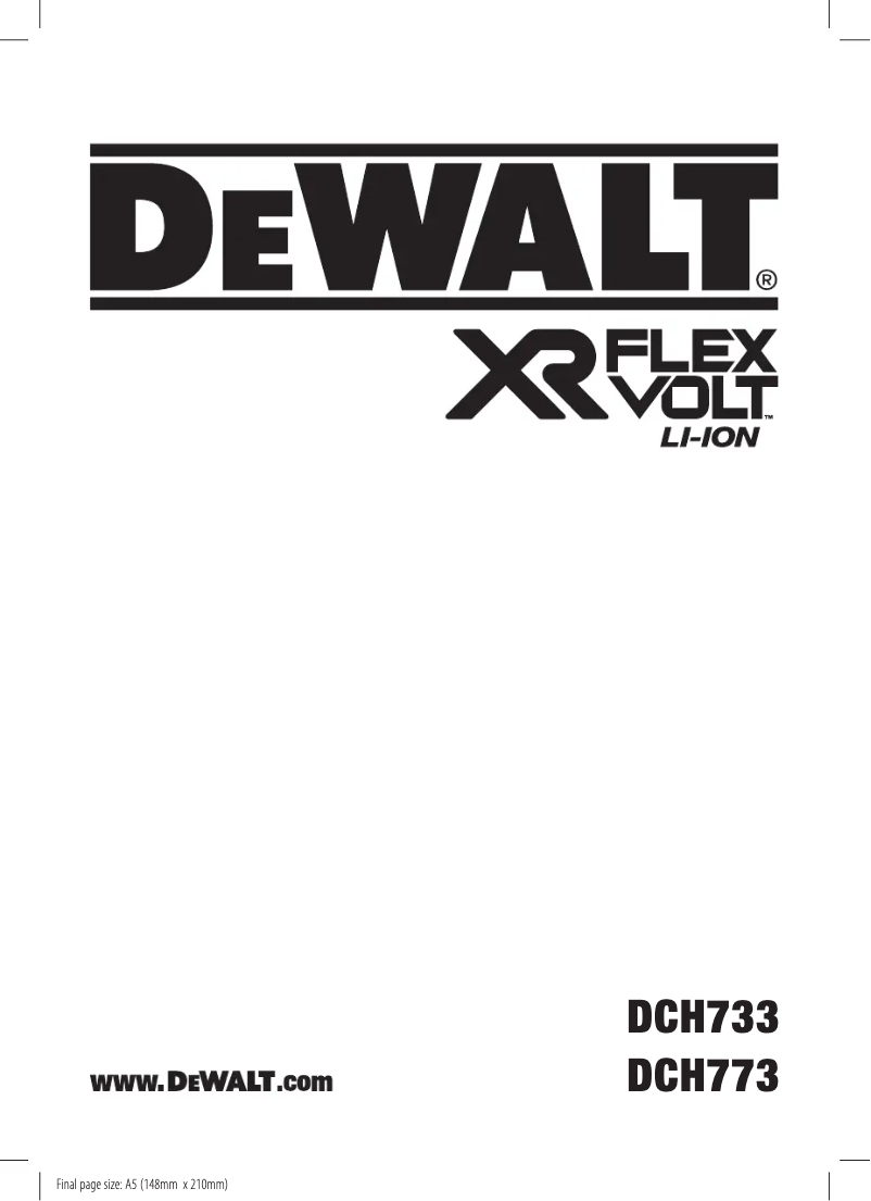 Page 1 de la notice Manuel utilisateur DeWalt DCH773
