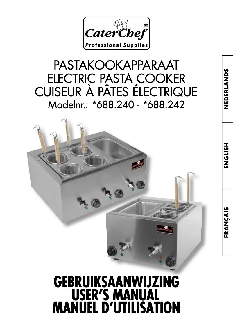 Page 1 de la notice Manuel utilisateur CaterChef 688240