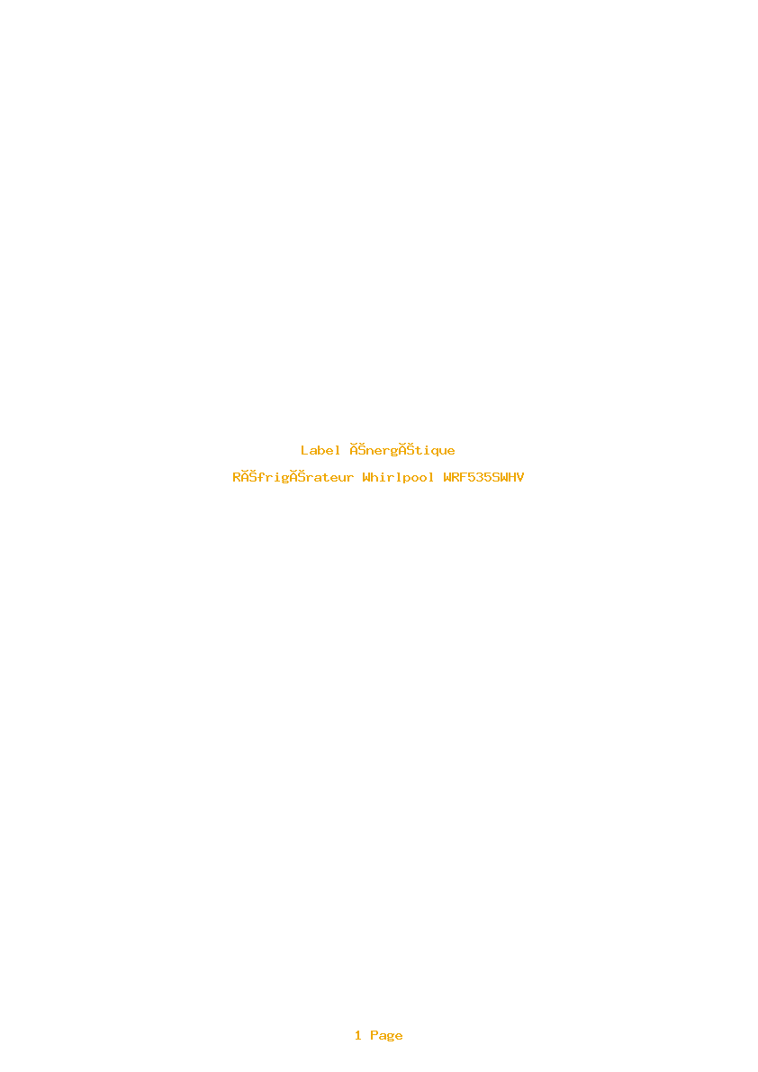 Image de la première page du manuel de l'appareil WRF535SWHV