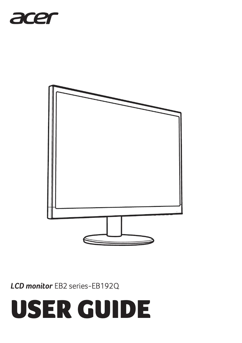 Page 1 de la notice Guide de démarrage rapide Acer EB192QB