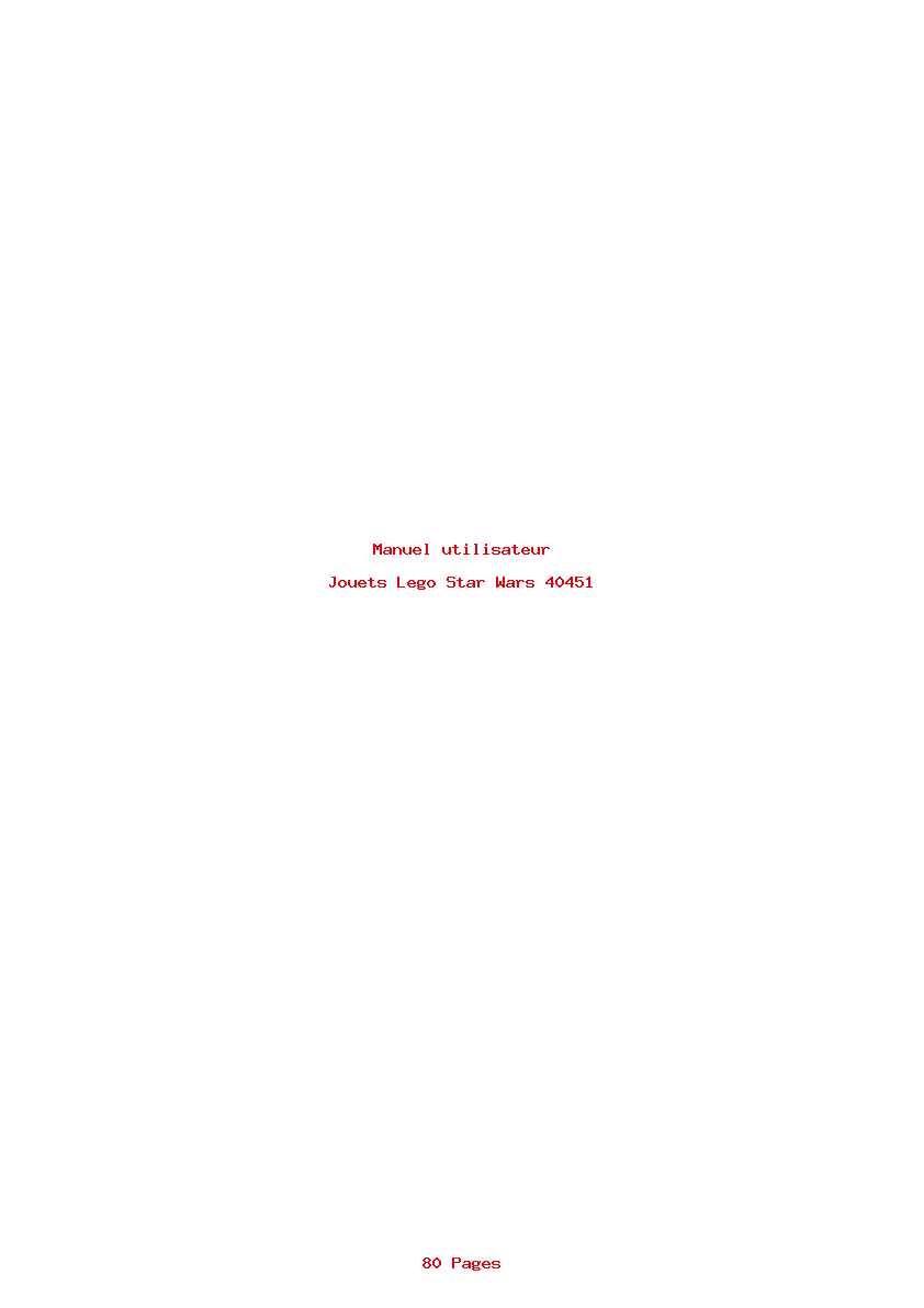Page 1 de la notice Manuel utilisateur Lego Star Wars 40451