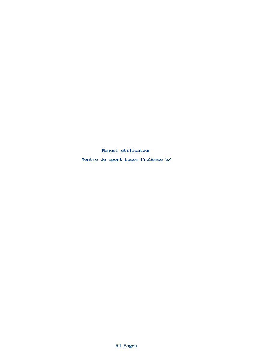 Page 1 de la notice Manuel utilisateur Epson ProSense 57