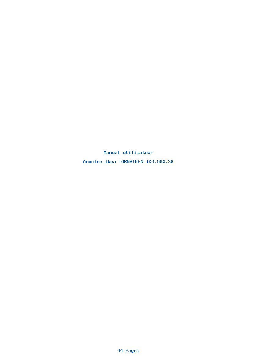 Page 1 de la notice Manuel utilisateur Ikea TORNVIKEN 103.590.36