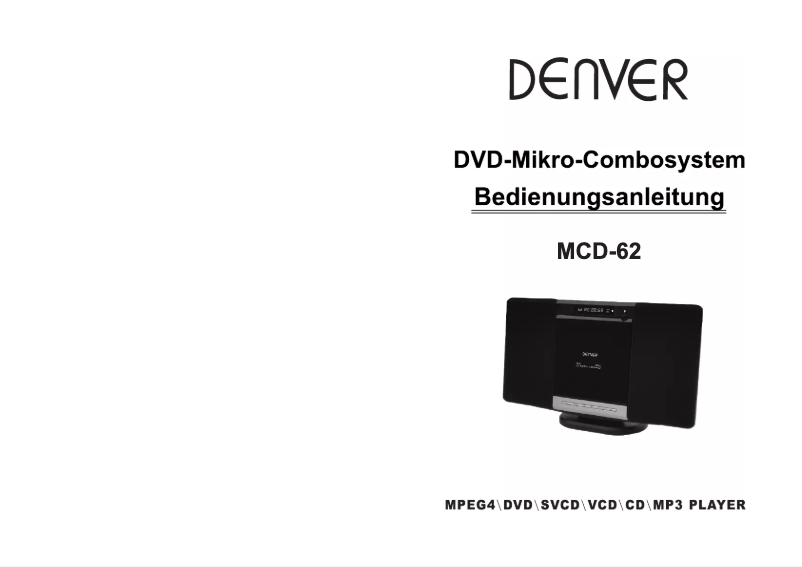 Page 1 de la notice Manuel utilisateur Denver MCD-62