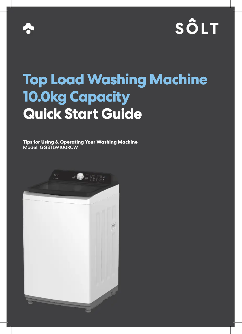 Page 1 de la notice Guide de démarrage rapide Sôlt GGSTLW100RCW