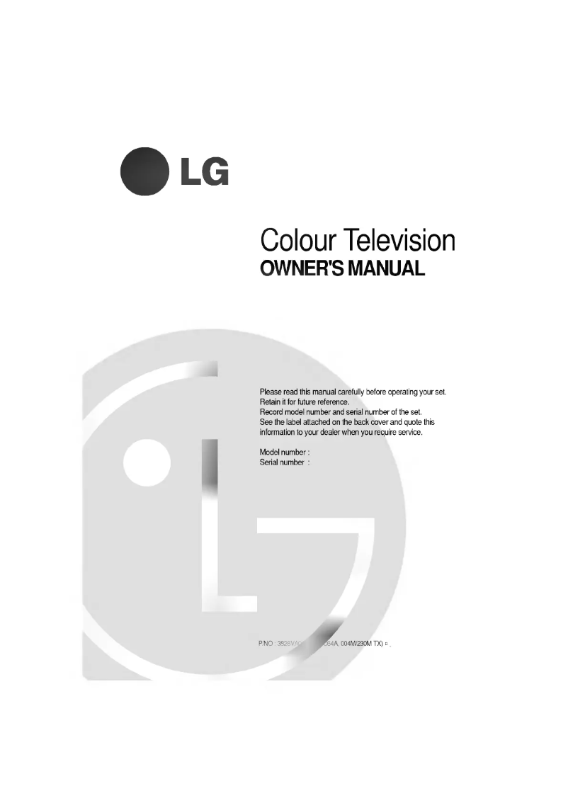 Page 1 of the manual User Manual LG CF-21D70