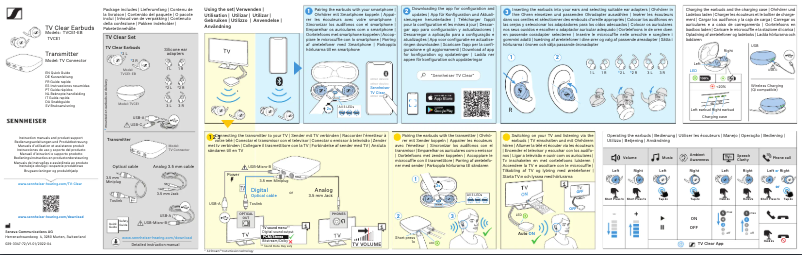 Page 1 de la notice Guide de démarrage rapide Sennheiser TV Clear Set
