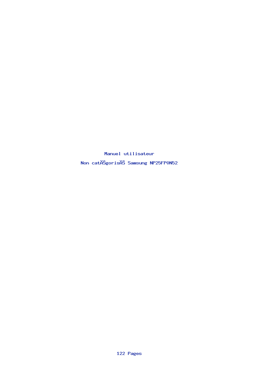 Page 1 de la notice Manuel utilisateur Samsung NP25FP0N52