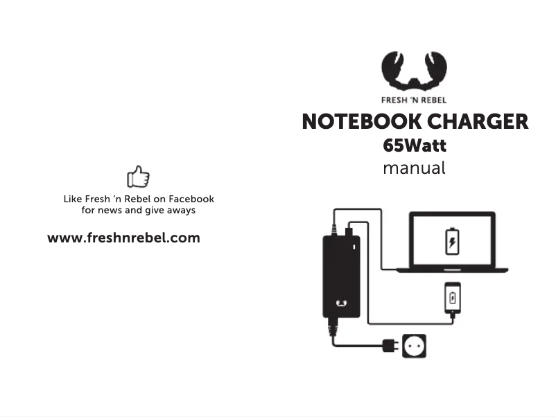 Page 1 de la notice Manuel utilisateur Fresh 'n Rebel Notebook charger 65W