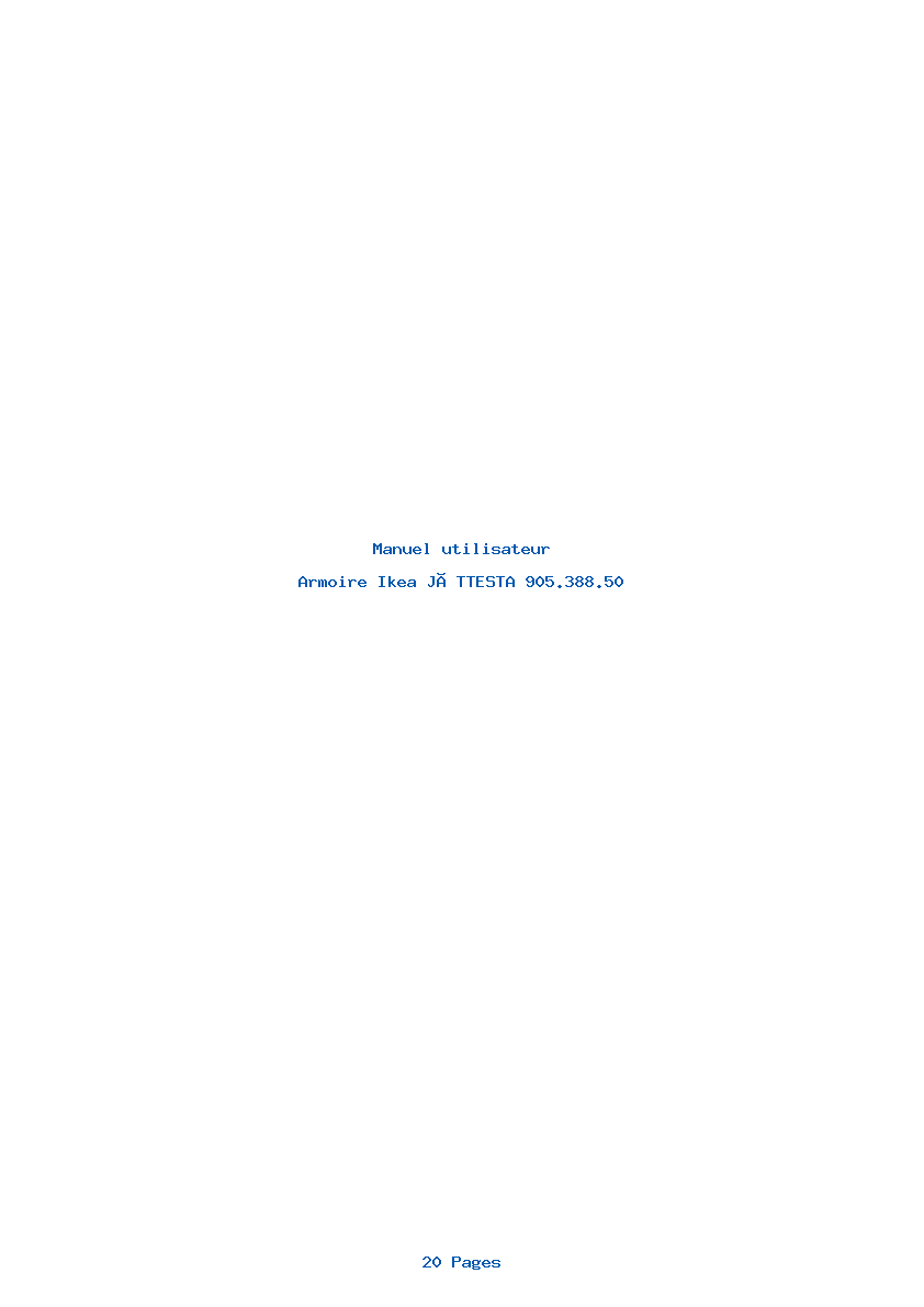 Page 1 de la notice Manuel utilisateur Ikea JÄTTESTA 905.388.50