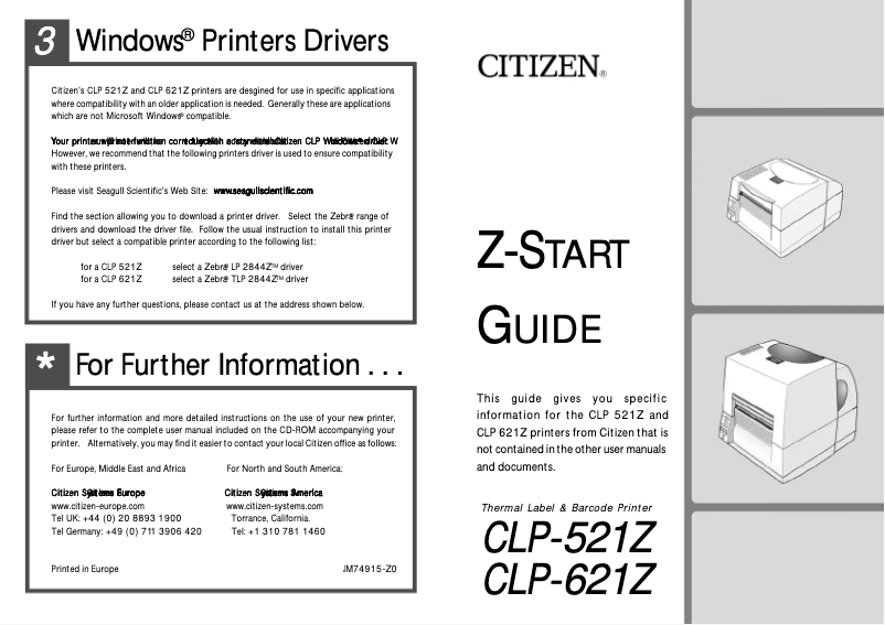Página 1 del manual Manual de usuario Citizen CLP-521Z