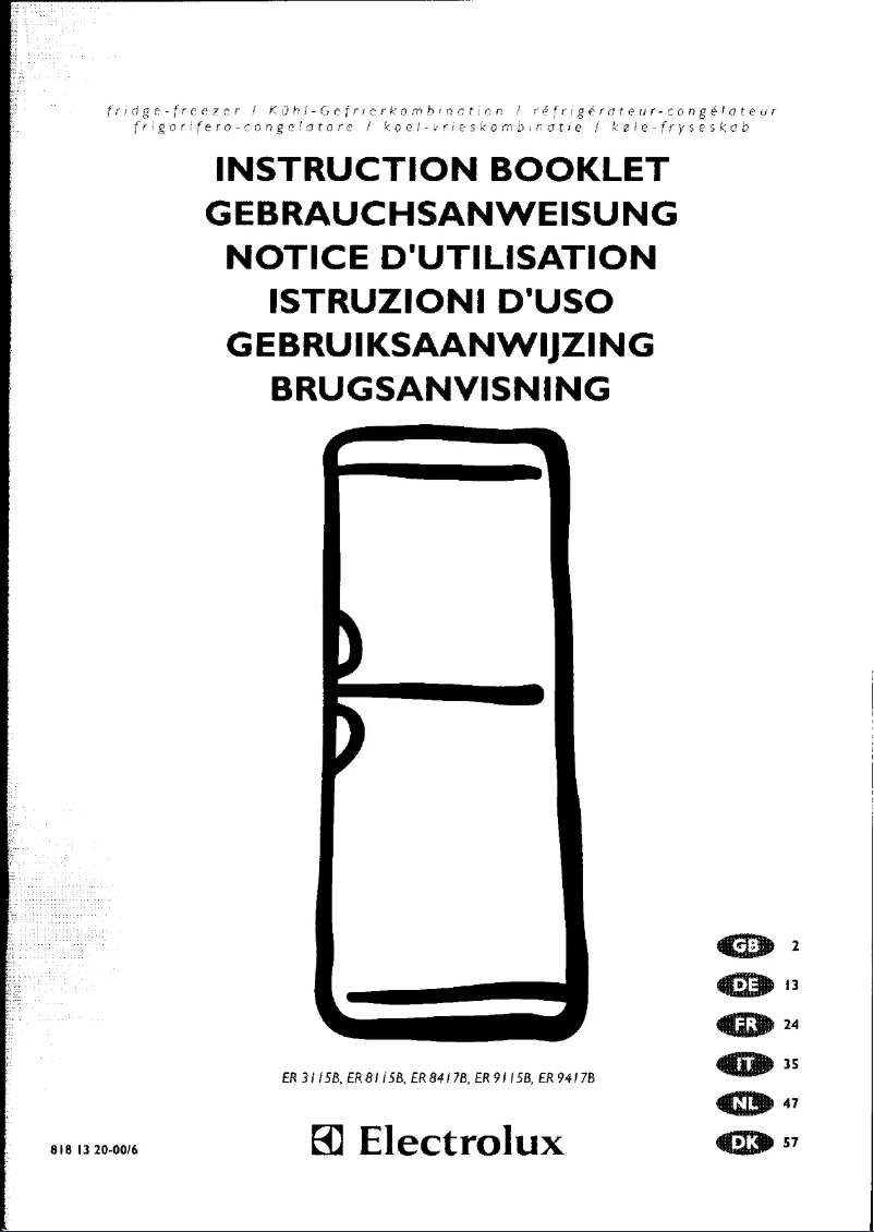 Página 1 del manual Manual de usuario Electrolux ER 8115 B