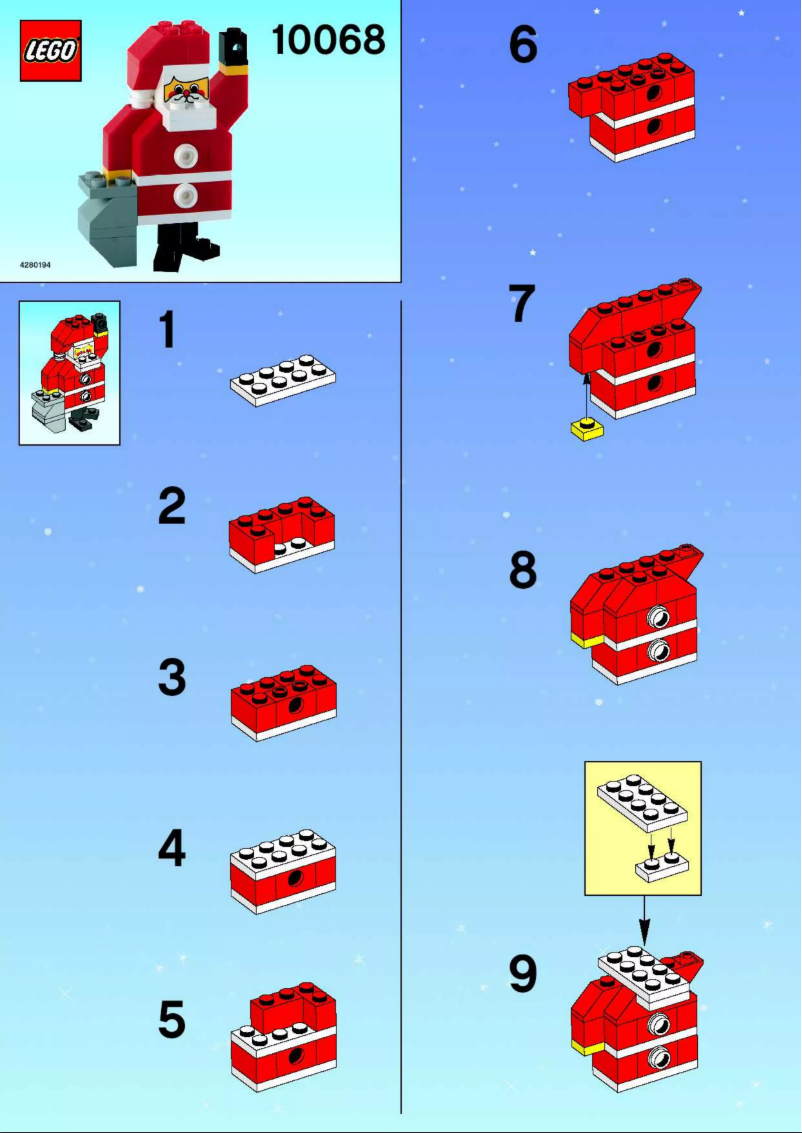 Page 1 de la notice Manuel utilisateur Lego Santa Claus 10068