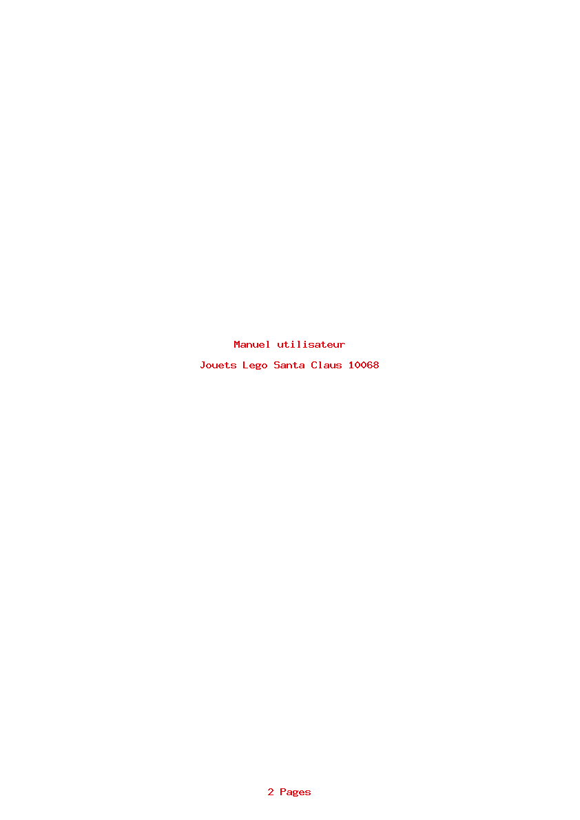 Page 1 de la notice Manuel utilisateur Lego Santa Claus 10068