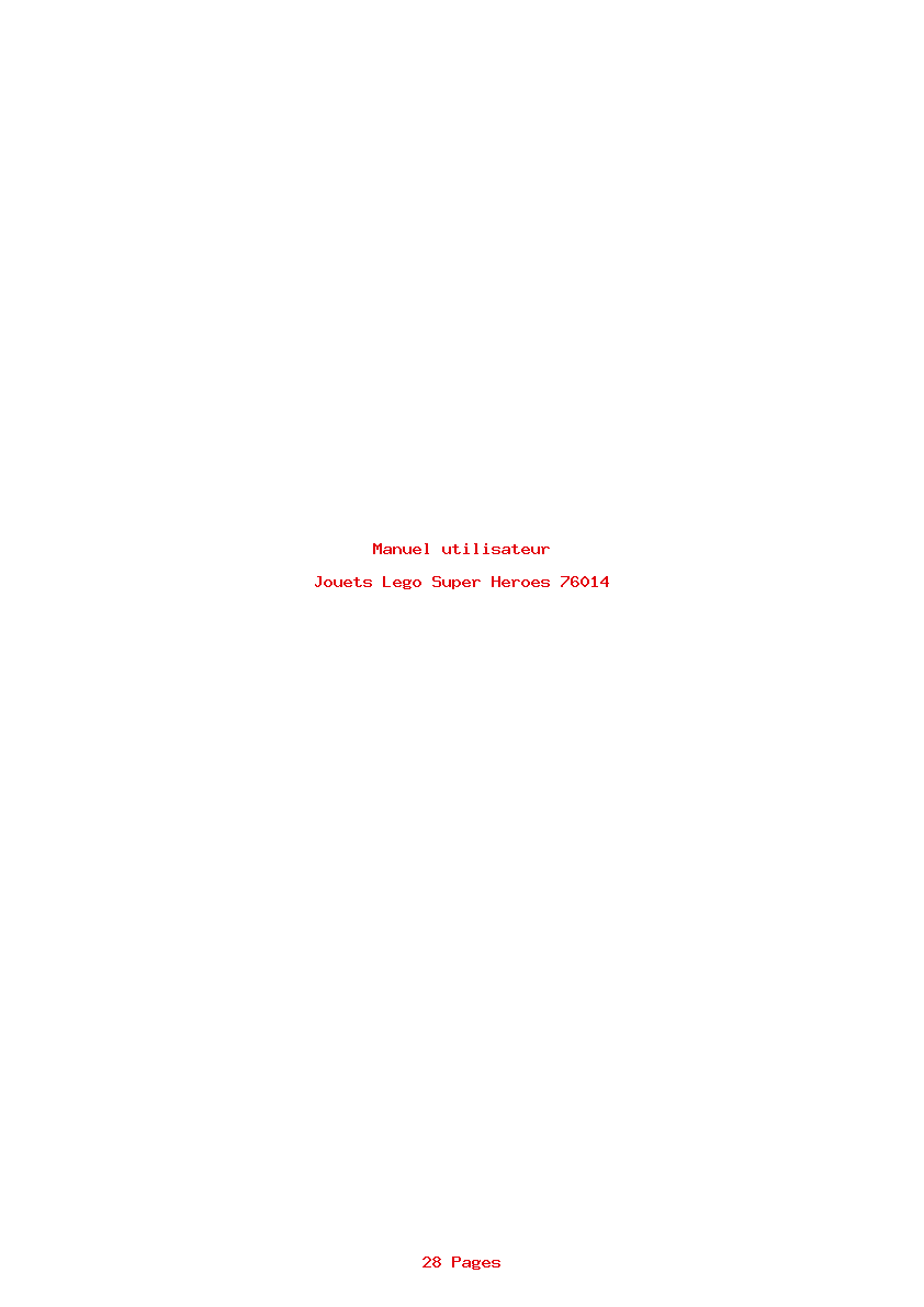Page 1 de la notice Manuel utilisateur Lego Super Heroes 76014