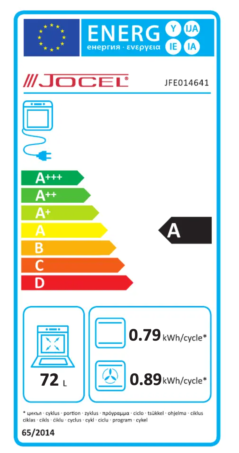 Page 1 de la notice Label énergétique Jocel JFE014641
