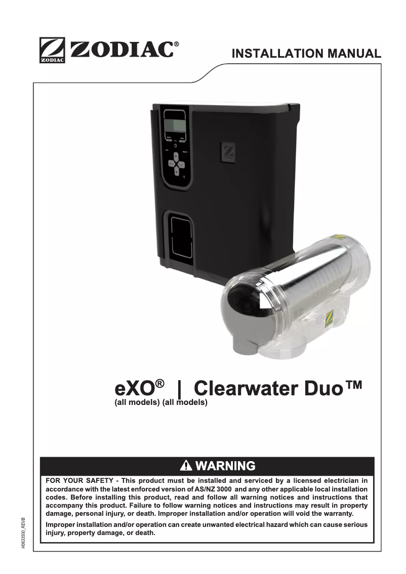 Página 1 del manual Manual de usuario Zodiac EXO