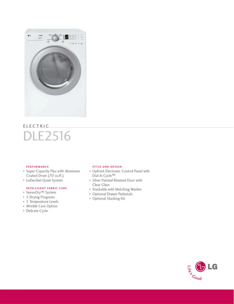 Page 1 de la notice Fiche technique LG TD-V10240E