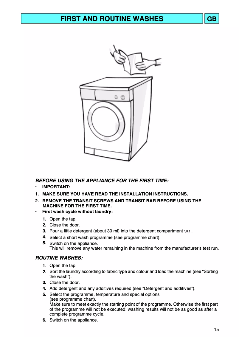 Page 1 de la notice Manuel utilisateur Ignis AWV 421/1