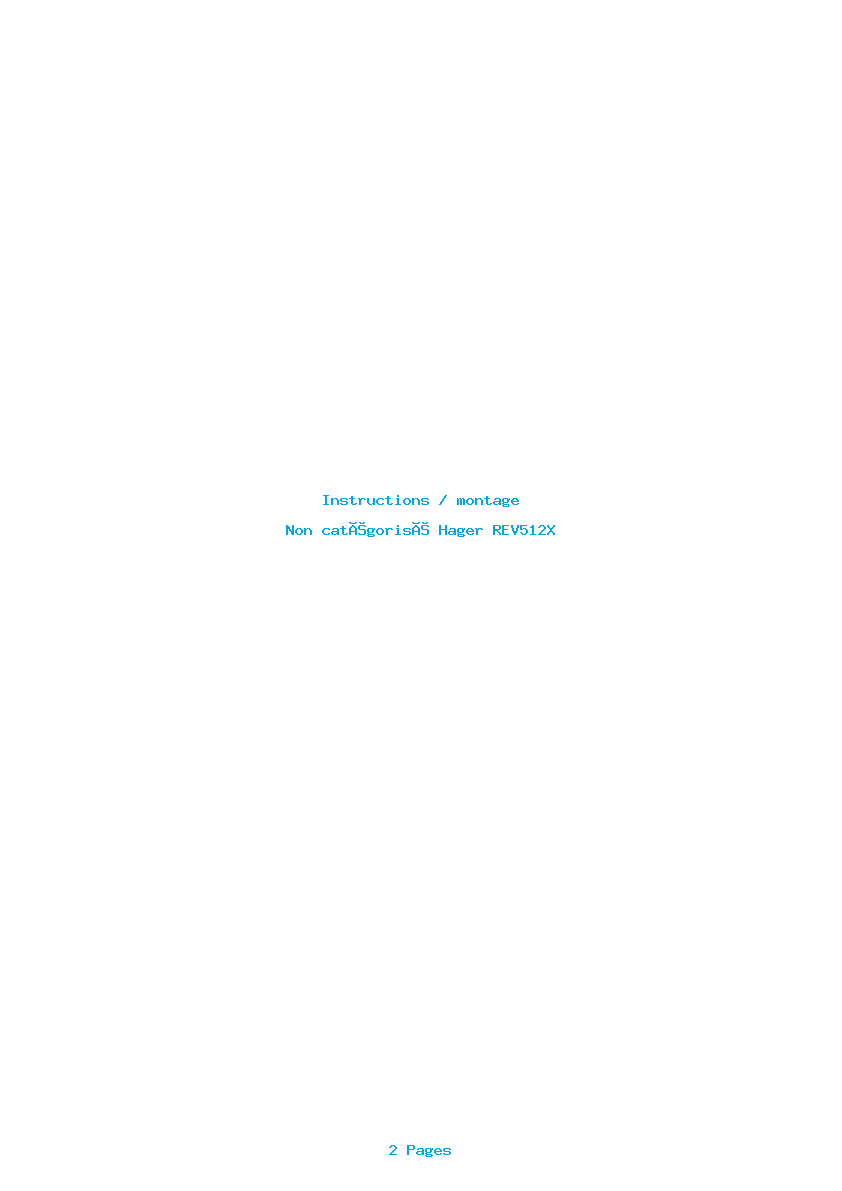 Image de la première page du manuel de l'appareil REV512X