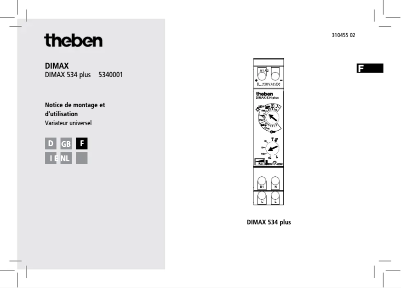 Page 1 de la notice Manuel utilisateur Theben DIMAX 534 plus