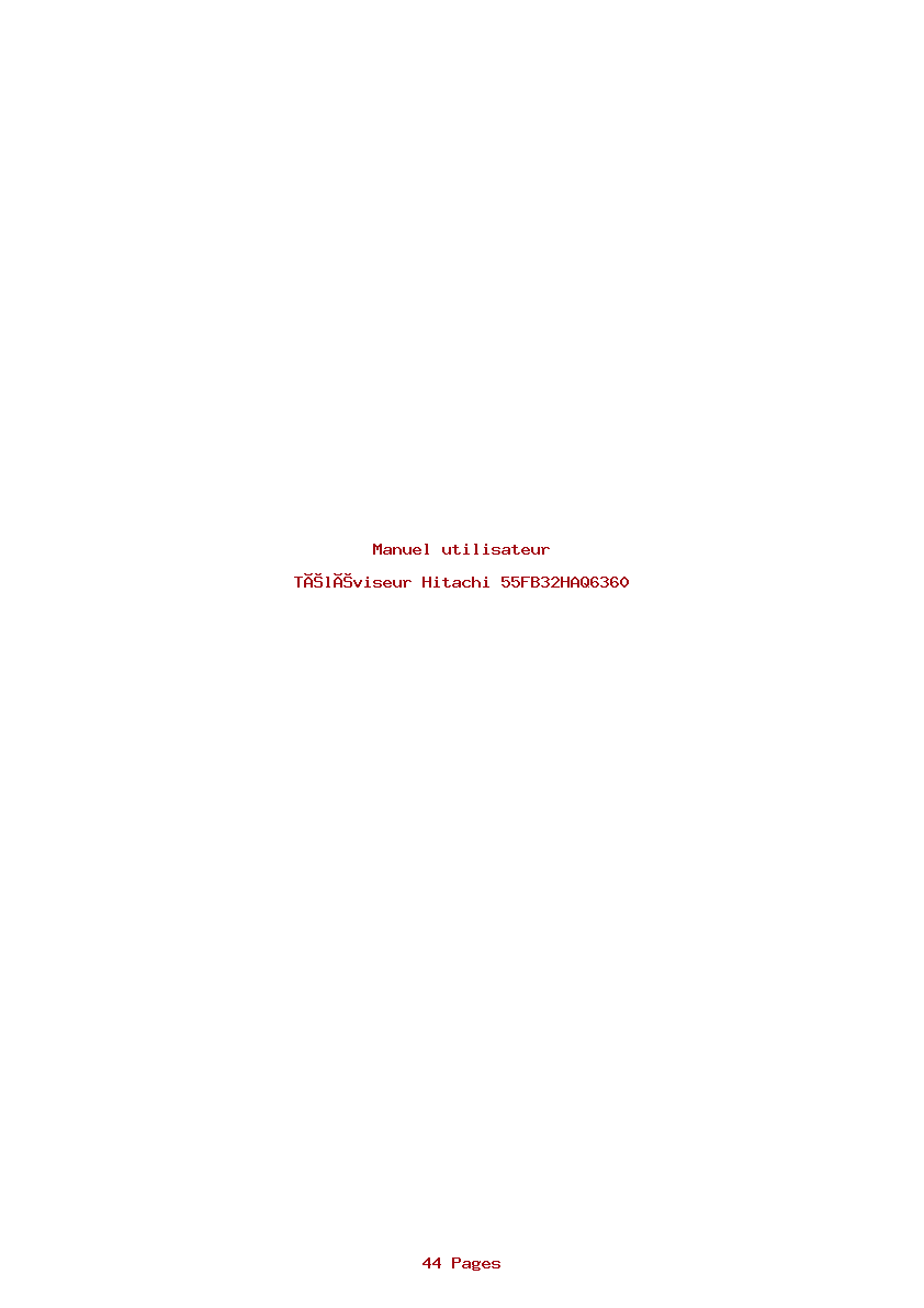 Page 1 de la notice Manuel utilisateur Hitachi 55FB32HAQ6360