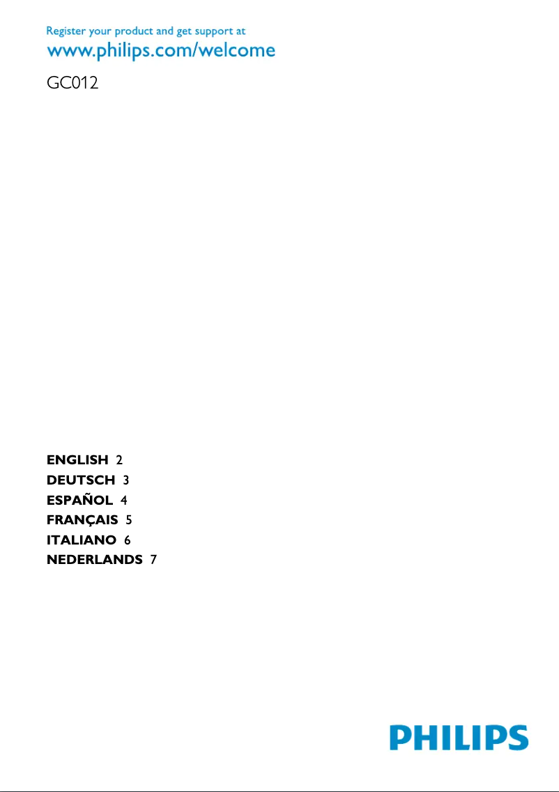 Page n°1 - Manuel utilisateur Philips GC012