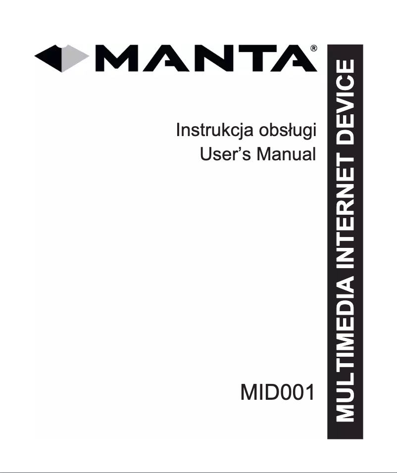 Page 1 de la notice Manuel utilisateur Manta MID001