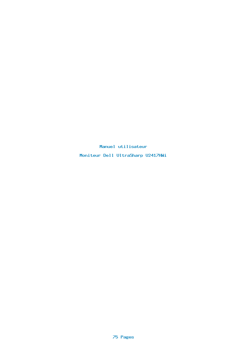 Page 1 de la notice Manuel utilisateur Dell UltraSharp U2417HWi