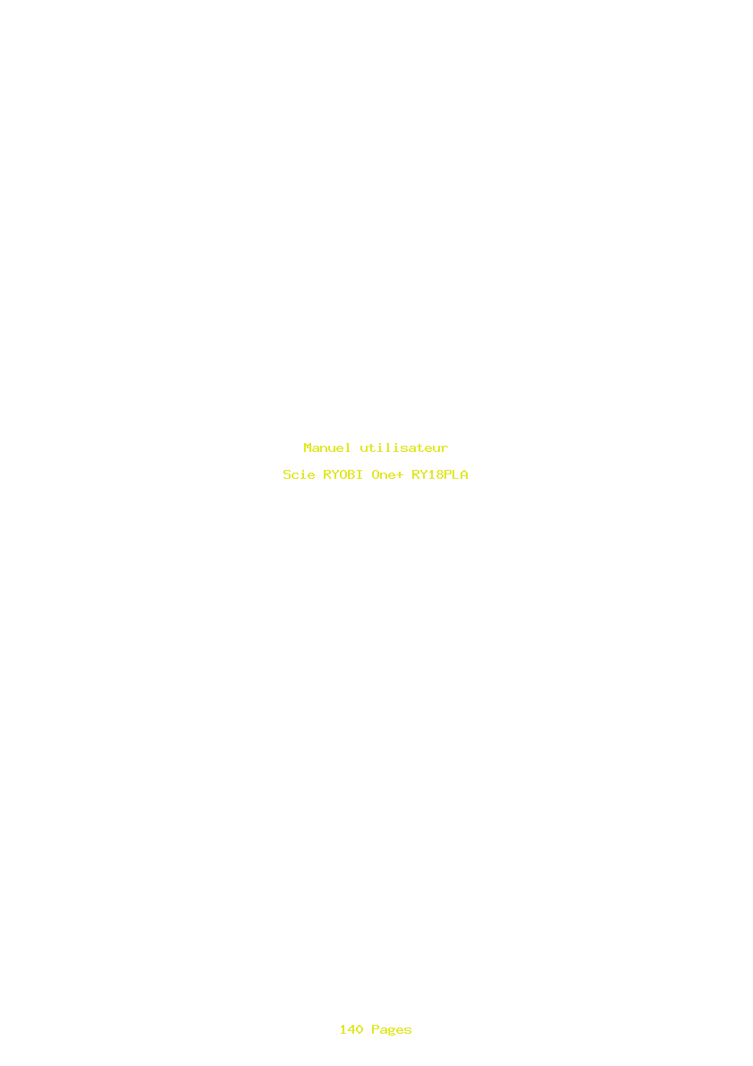 Page 1 de la notice Manuel utilisateur RYOBI One+ RY18PLA