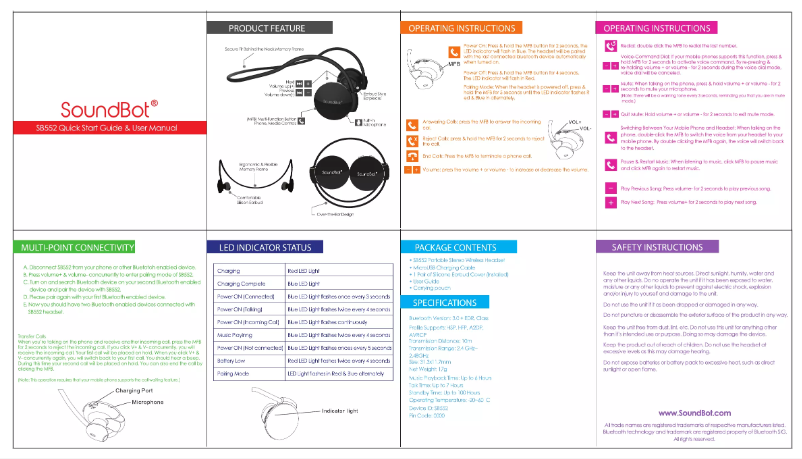 Página 1 del manual Manual de usuario SoundBot SB552