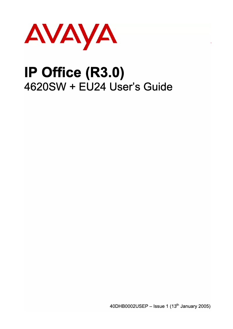 Page 1 de la notice Manuel utilisateur Avaya 4620