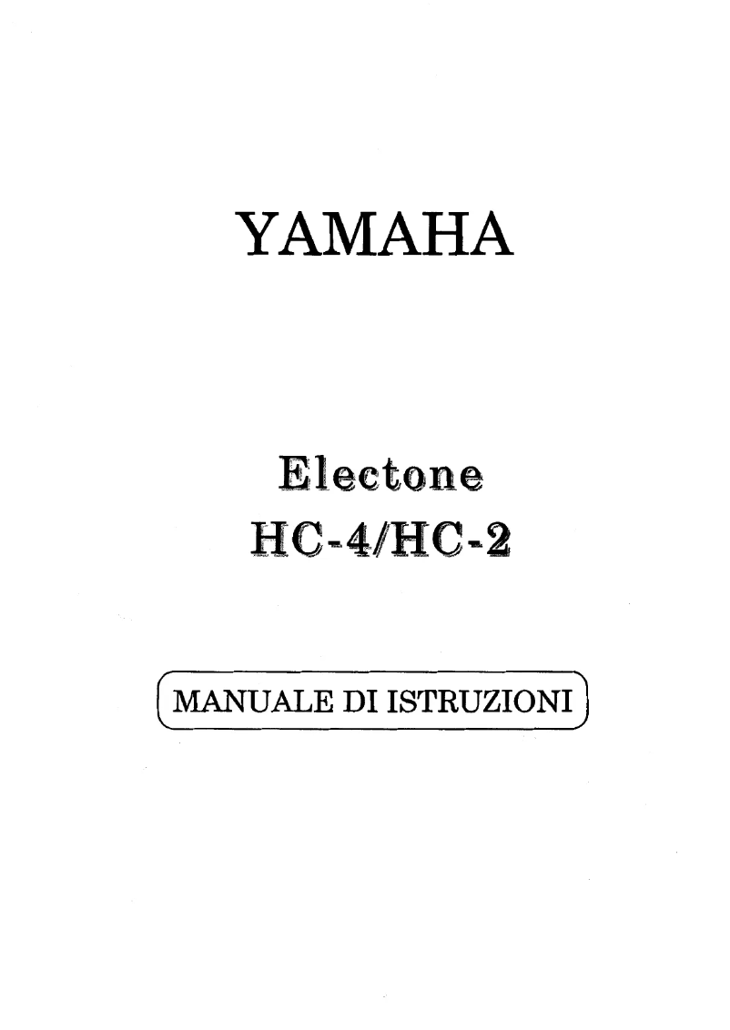 Page 1 de la notice Manuel utilisateur Yamaha Electone HC-4