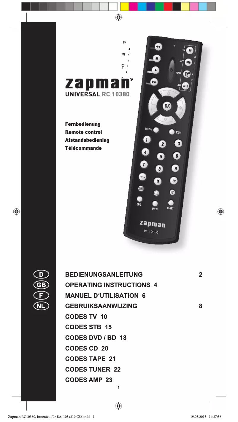 Página 1 del manual Manual de usuario Zapman RC 10380