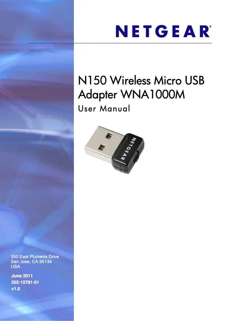 Page 1 of the manual Instruction Manual Netgear WNA1000M