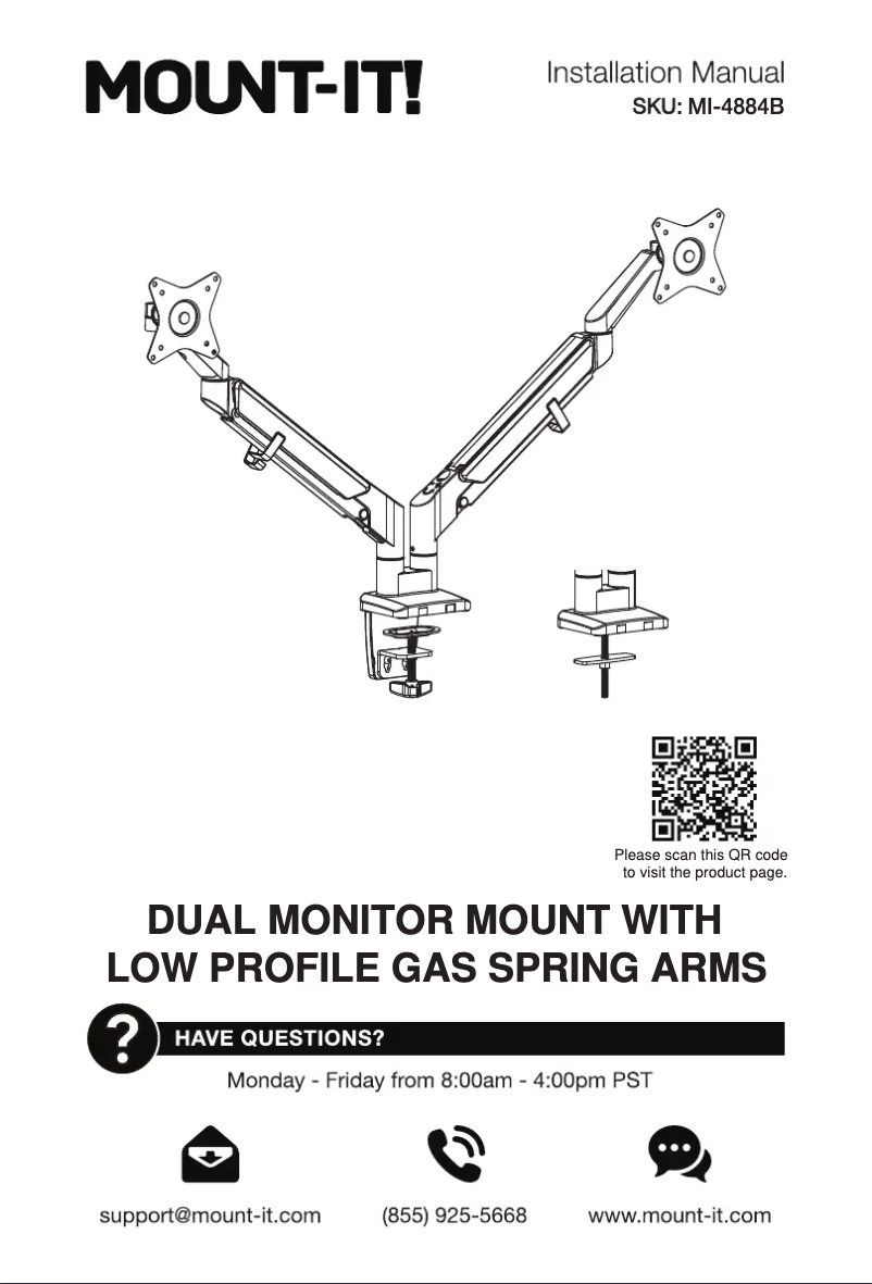 Page 1 de la notice Manuel utilisateur Mount-It! MI-4884B