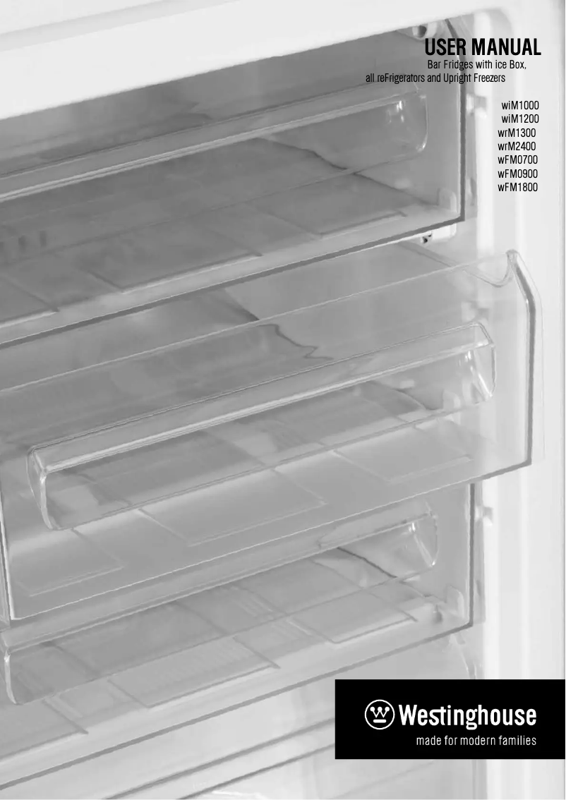 Page 1 de la notice Manuel utilisateur Westinghouse WFM1800SC