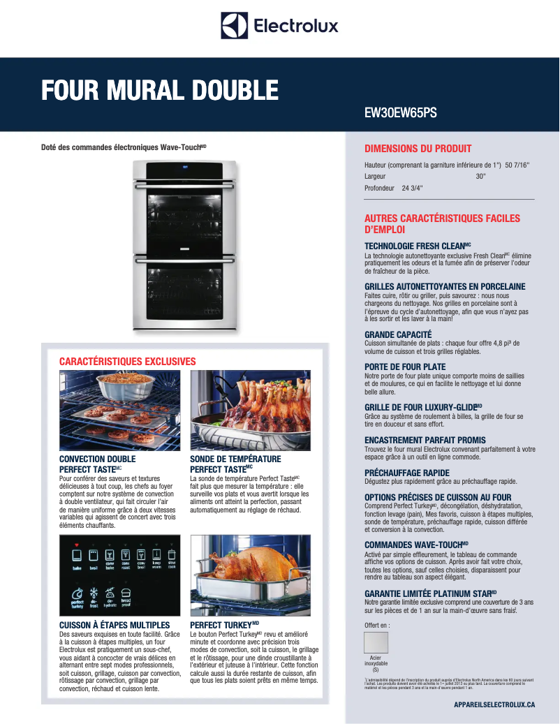 Página 1 del manual Ficha técnica Electrolux EW30EW65PS