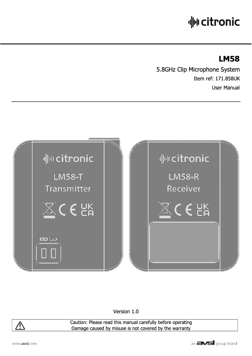 Page 1 de la notice Manuel utilisateur Chord LM58