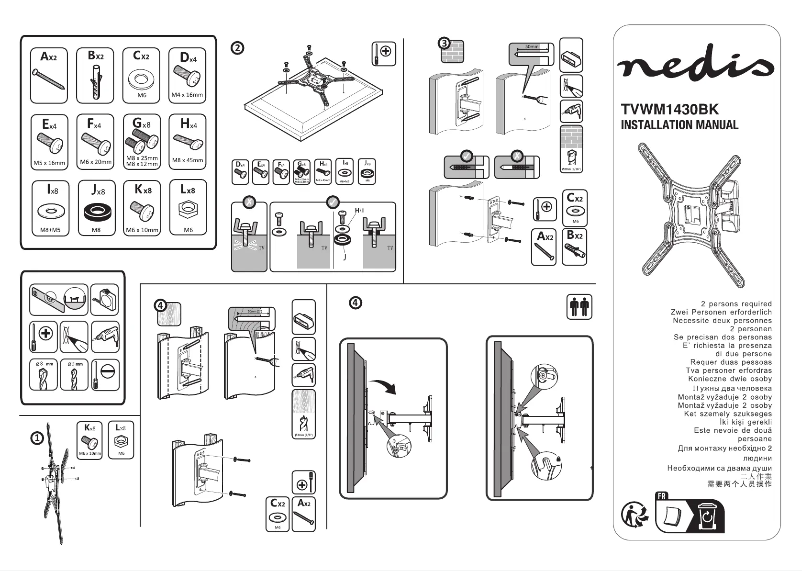 Page 1 de la notice Manuel utilisateur Nedis TVWM1430BK