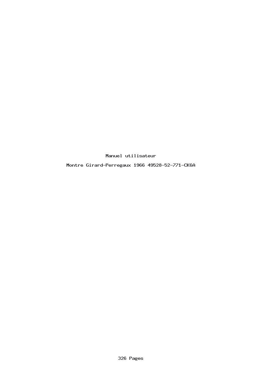 Page 1 de la notice Manuel utilisateur Girard-Perregaux 1966 49528-52-771-CK6A