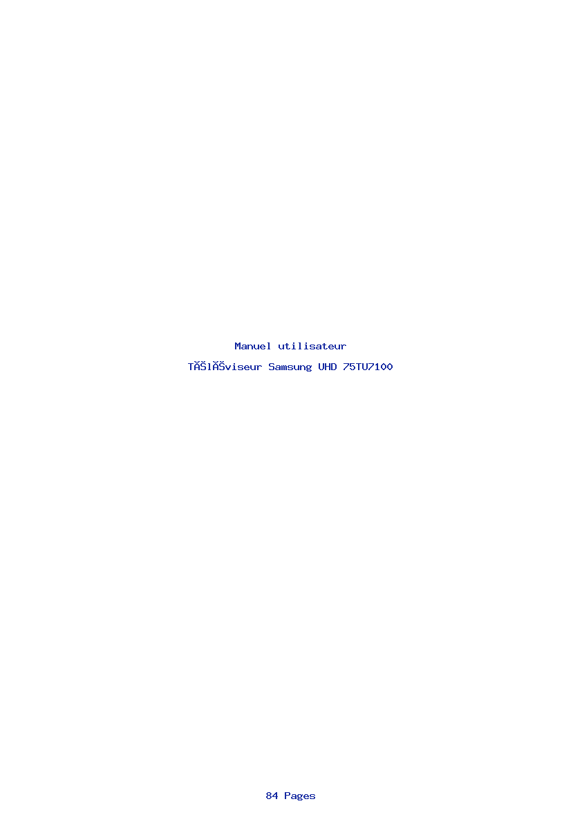Page 1 de la notice Manuel utilisateur Samsung UHD 75TU7100