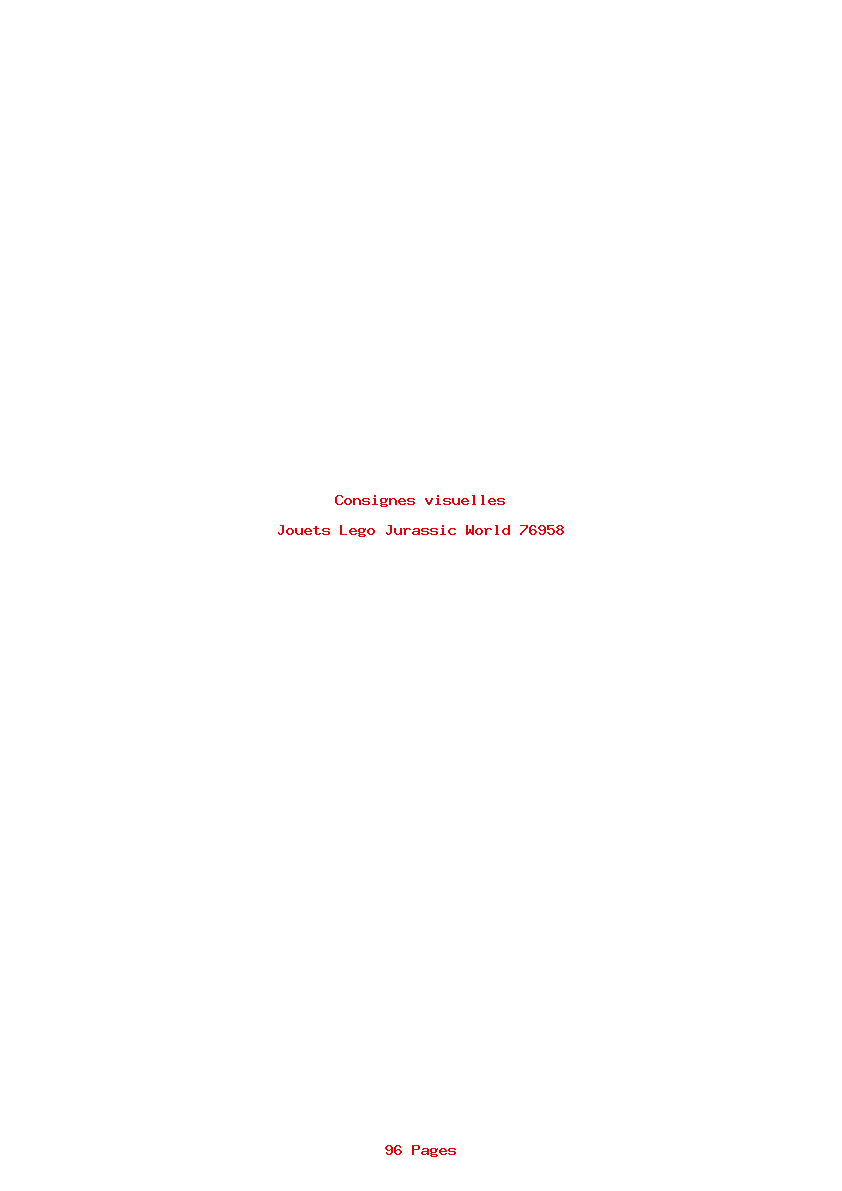 Page 1 de la notice Consignes visuelles Lego Jurassic World 76958