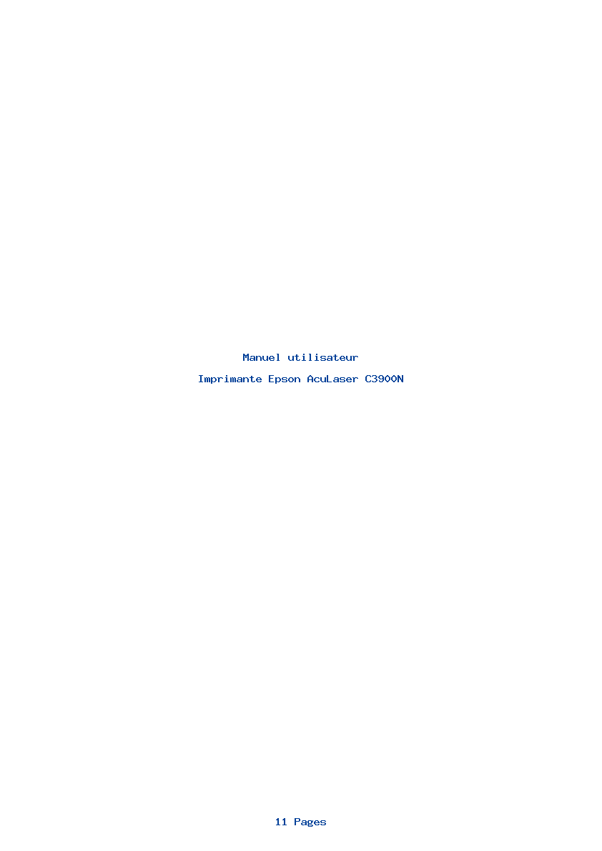 Page 1 de la notice Manuel utilisateur Epson AcuLaser C3900N