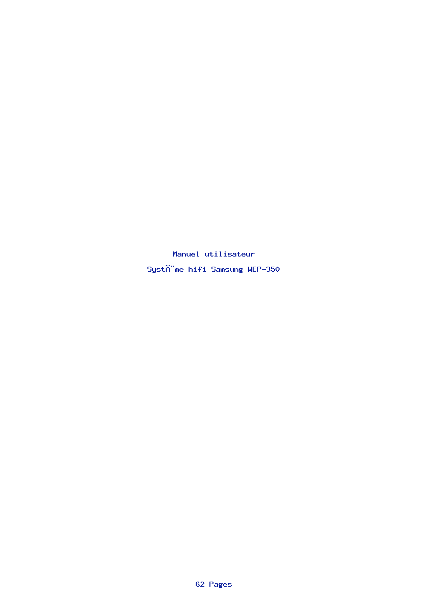 Page 1 de la notice Manuel utilisateur Samsung WEP-350