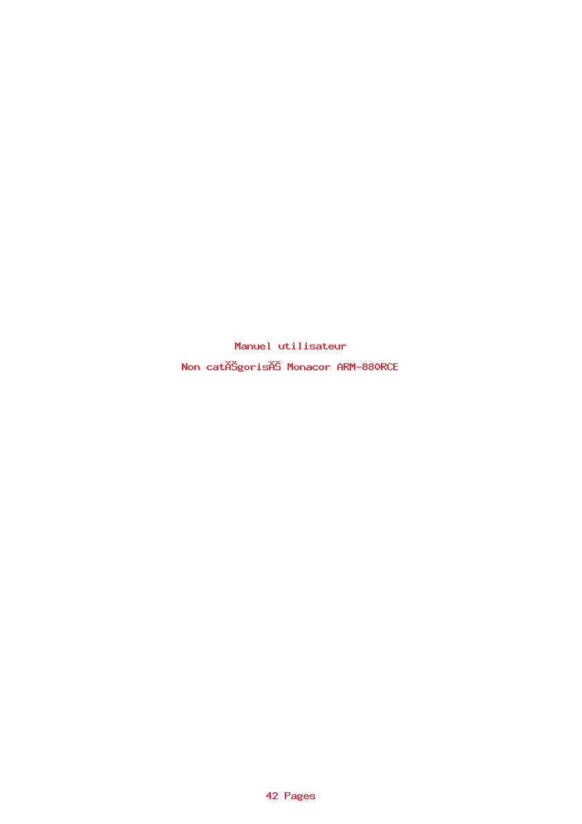 Page 1 de la notice Manuel utilisateur Monacor ARM-880RCE