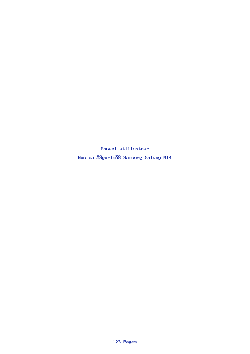 Page 1 de la notice Manuel utilisateur Samsung Galaxy M14