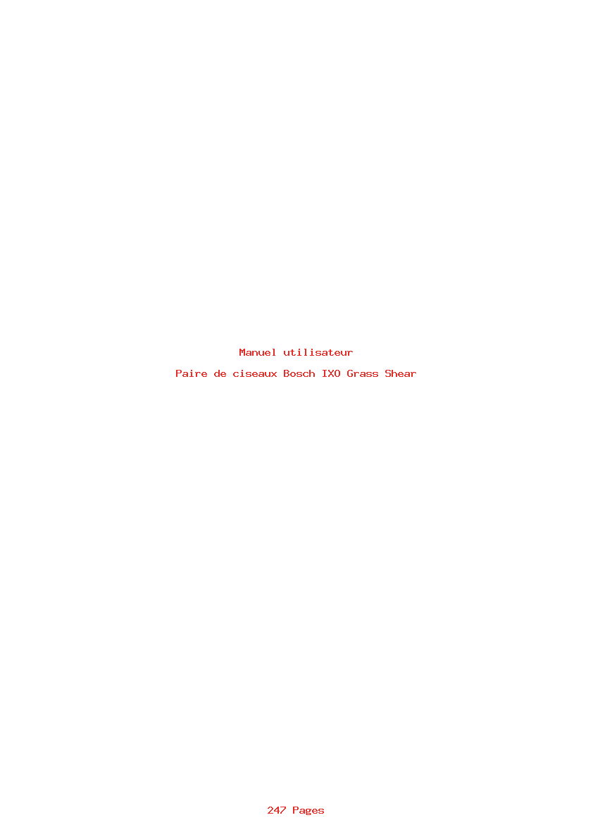 Page 1 de la notice Manuel utilisateur Bosch IXO Grass Shear